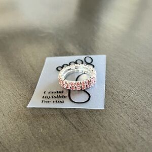 Purple Allover Rhinestone Crystal 2 Row Double Layer Adjustable Stretch Toe Ring